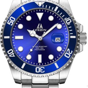 LN LENQIN Mens Watches Stainless Steel Waterproof Analog Quartz Watch for Men