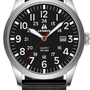 LN LENQIN Mens Watches Unisex Military Sport Nylon Strap Stylish Luminous Fashion Analog Quartz