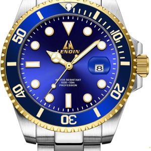 LN LENQIN Mens Watches Stainless Steel Waterproof Analog Quartz Watch for Men
